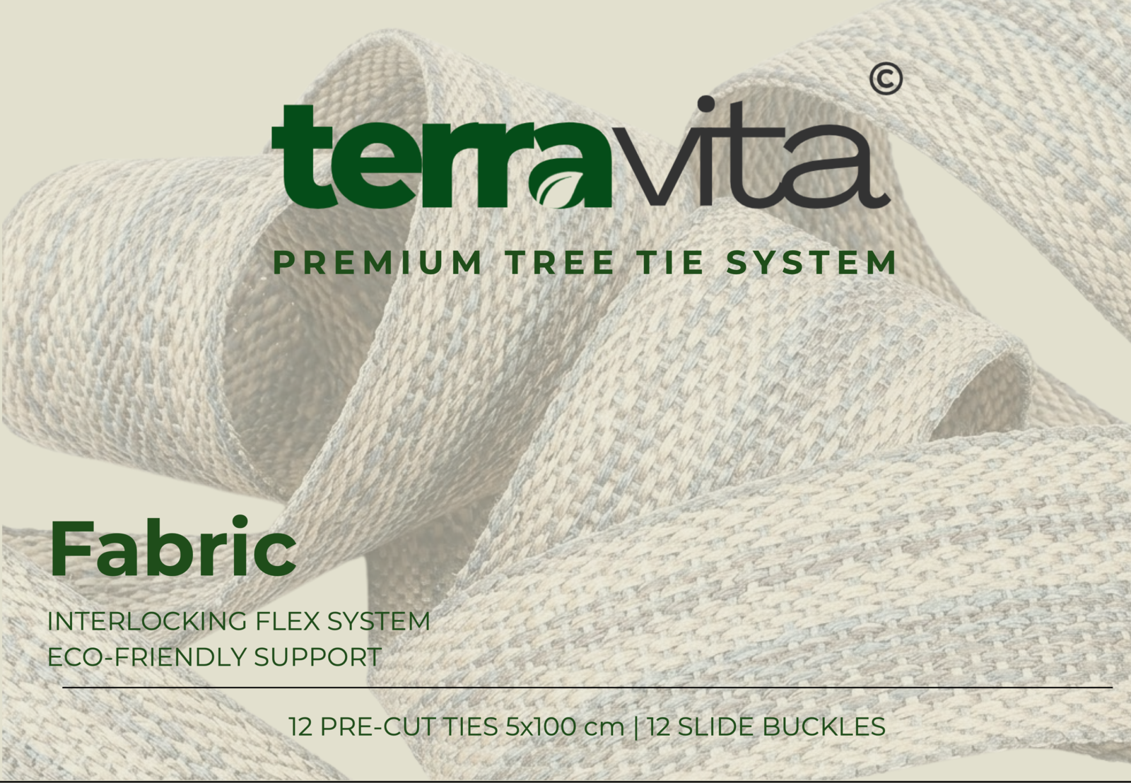 Terravita Premium Tree Tie System — Fabric pack, interlocking flex system